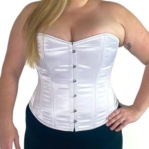 Adore Me White Lace-Up Corset